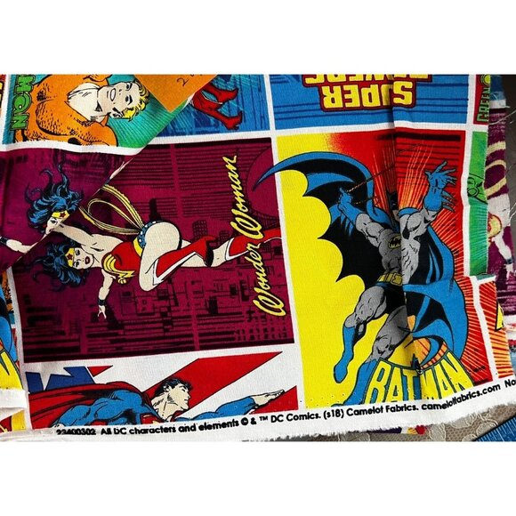 1.5 Yds DC Comics Superhero  Fabric Cotton  Discontinued Quilt Craft - Picture 2 of 3